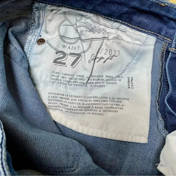 Treasure & Bond Skinny Jeans 27 Medium Blue Wash Distressed Stretch Denim - Picture 11 of 13